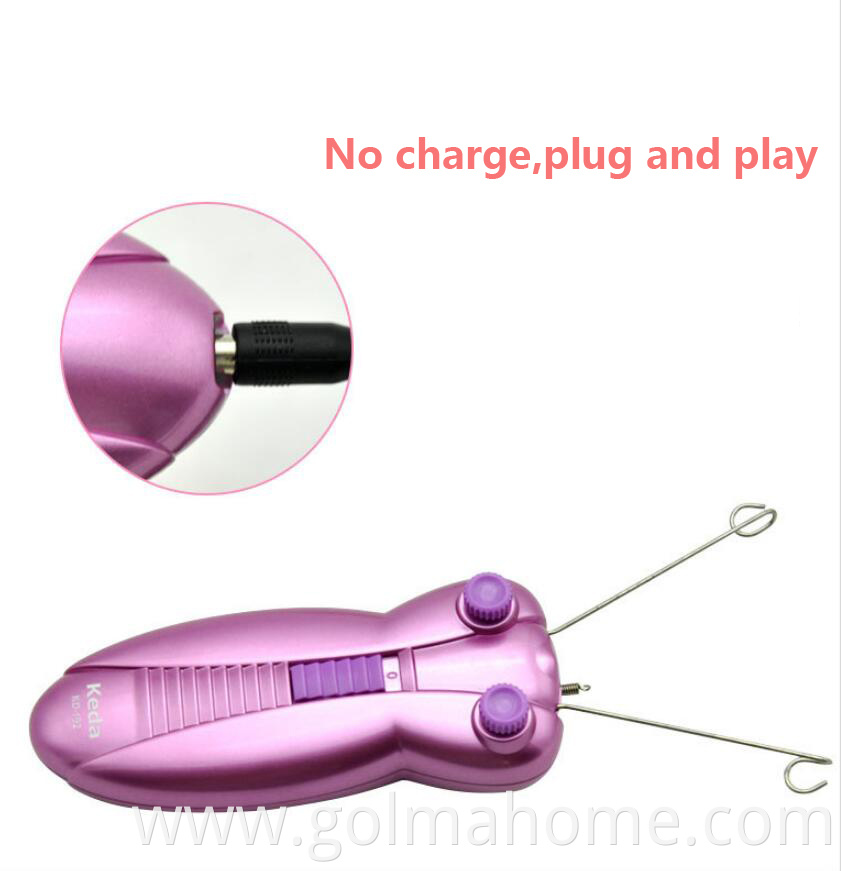 Lady Men Bee electric face epilator cotton thread loose power with indictator light painless safety hair remover